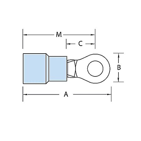 Abb NYL INS RING 1/0AN 3/8 STD, 90DEGBND,  RJ9731U